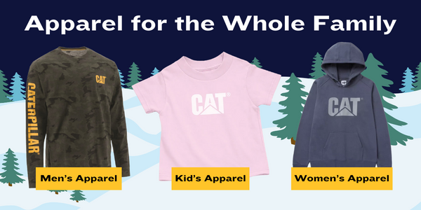 Caterpillar apparel for the whole family. 