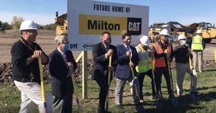 Gathering to break ground for the new Milton CAT facility in Tonawanda, New York
