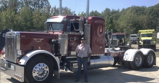 Jason Williams and his trusted big rig celebrates three million miles with his 1986 CAT 7FB 400 engine.