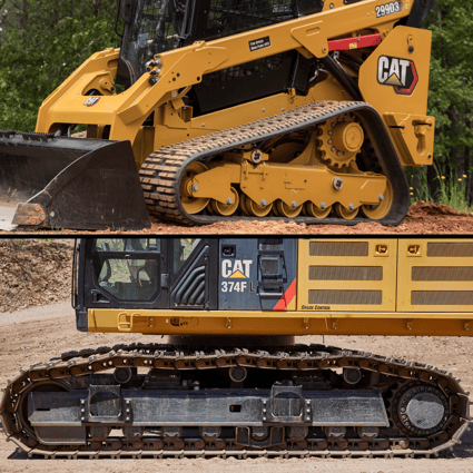 rubber and steel tracks on heavy equipment