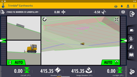 site model in trimble equipped dozer